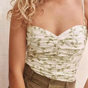 Reformation Fennel Linen Top Cypress 12 L XL NWOT